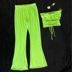 Fashion Nova Neon Green Two-Piece Set